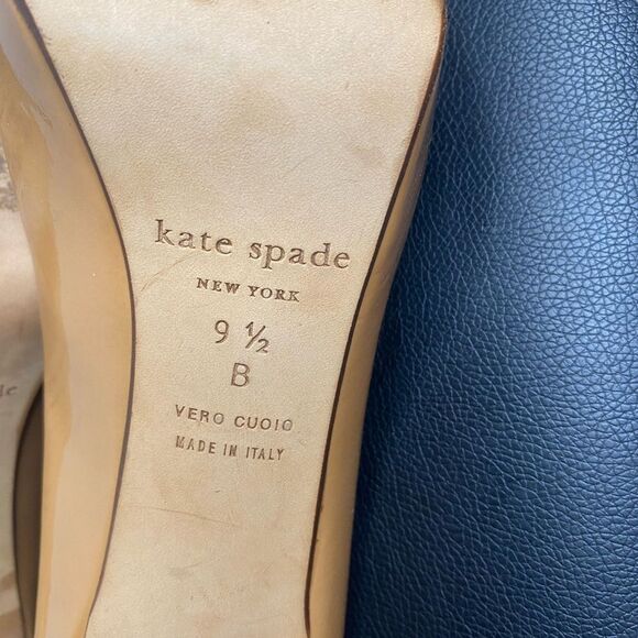 Kate Spade Tan Patent Leather Heels Size 9.5 - Picture 6 of 7